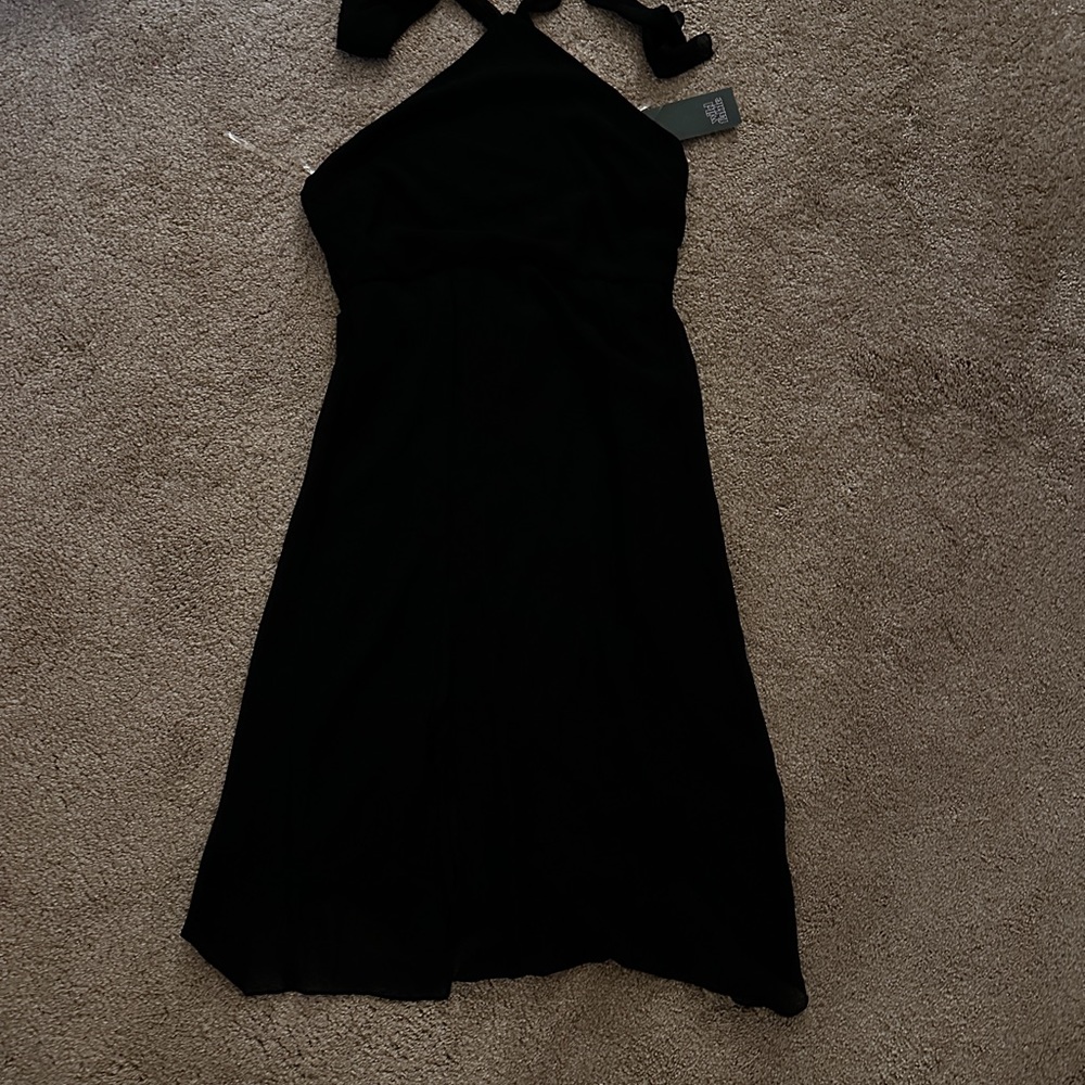 Stylish Black Halter Dress